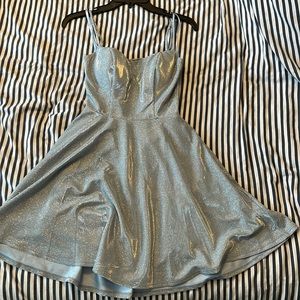 B. Darlin dress. 5/6 or medium. Light blue with sparkles.